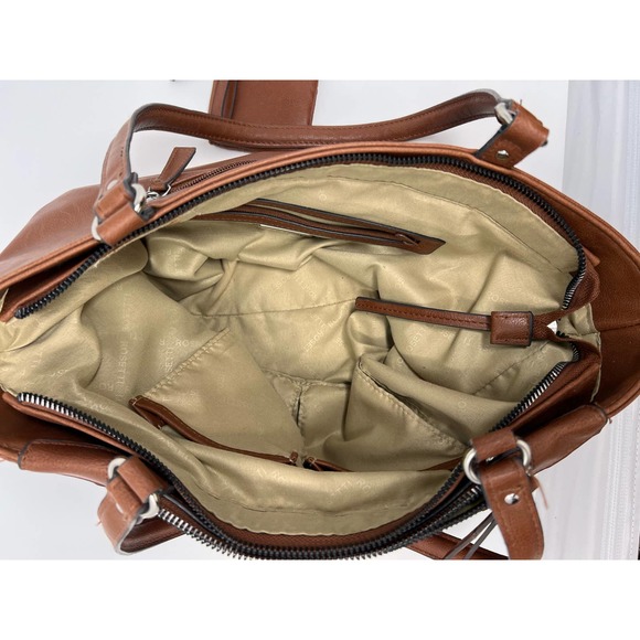 Rosetti Brown Double Handle Purse and Coin Purse 11" Tall x 16" Wide‎ x 10" - Picture 5 of 5